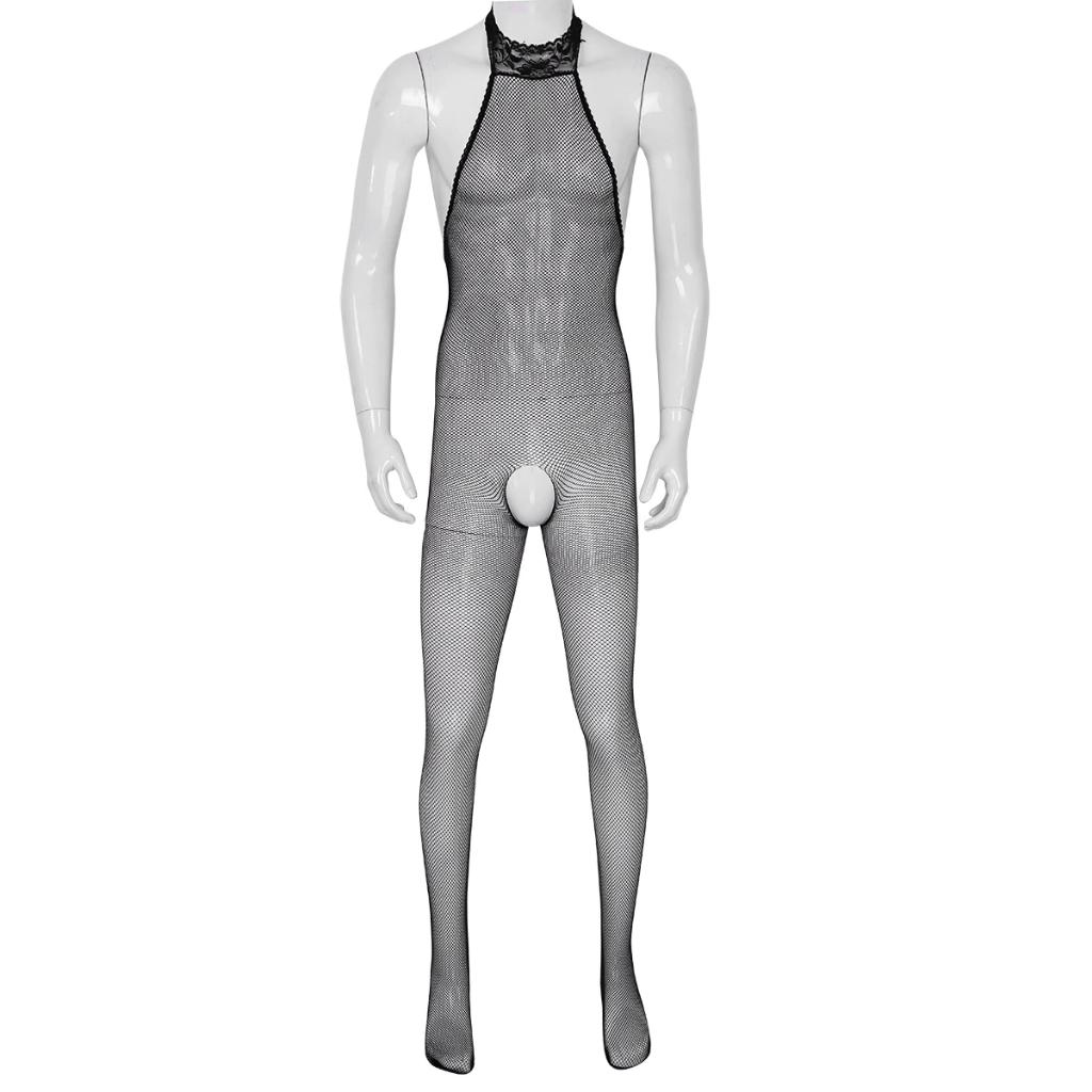 Heren zwarte body 5 / bodysuit sissy lingerie doorzichtige, Kleding | Heren, Ondergoed, Verzenden, Zwart, Nachtkleding