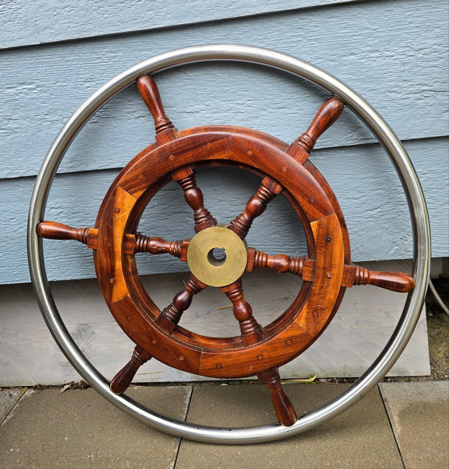 Prachtig authentiek scheepsstuurwiel, Ophalen, Zeilboot of Motorboot