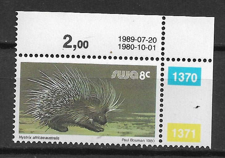 Zuid West Afrika 1989 Reprint Zuidafrikaans stekelvarken pfr, Verzenden, Overige landen, Postfris