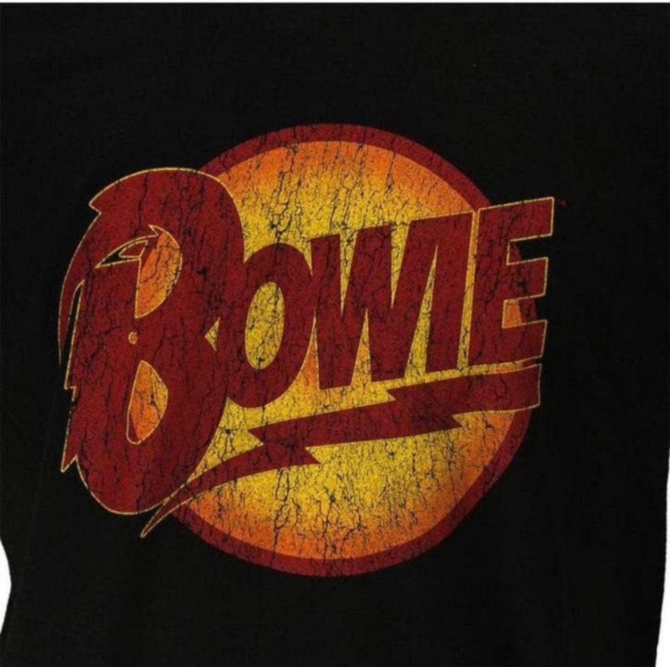 Officially licensed David Bowie Diamond Dogs Logo T-Shirt S, Zwart, Ophalen of Verzenden, Zo goed als nieuw, H