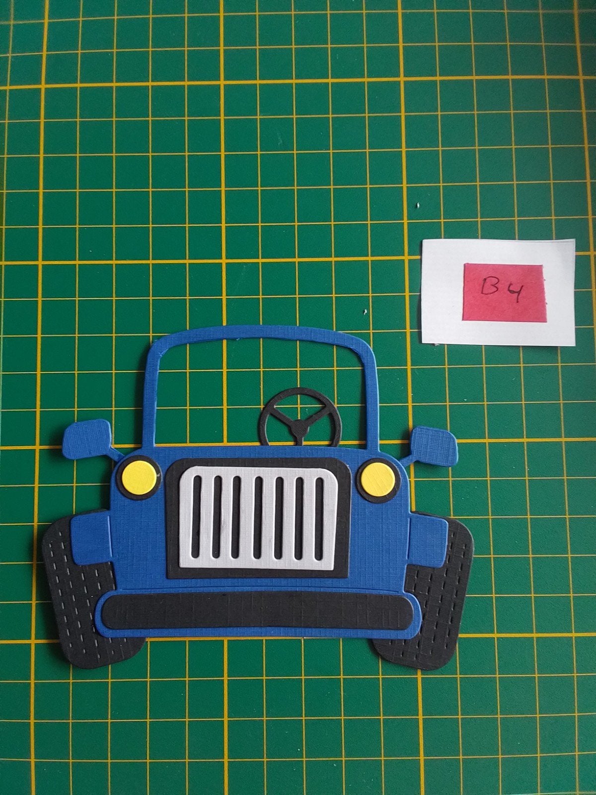 B4 Stansjes blauwe jeep, Ophalen of Verzenden, Nieuw, Overige thema's, Overige typen