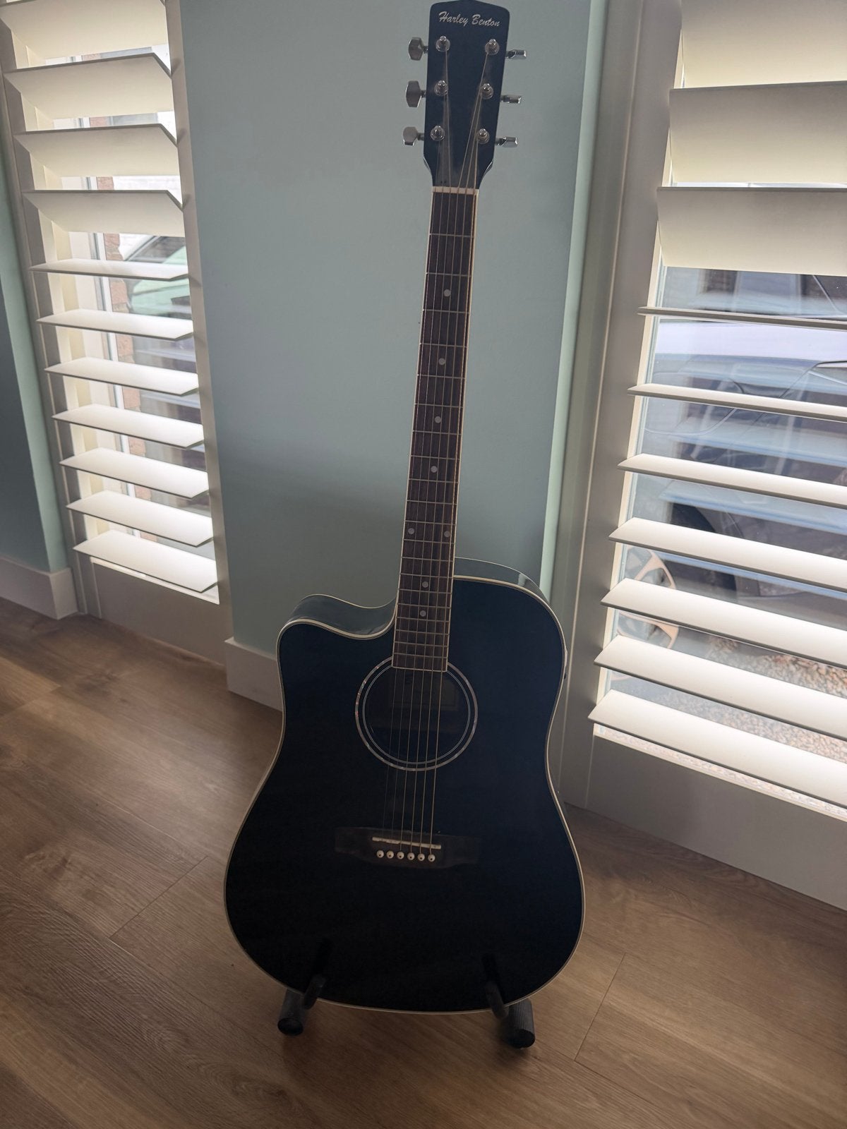 Harley Benton D-120CE Lefty Elektro Akoestische Gitaar, Ophalen, Zo goed als nieuw, Western- of Steelstringgitaar, Met (piezo-)element