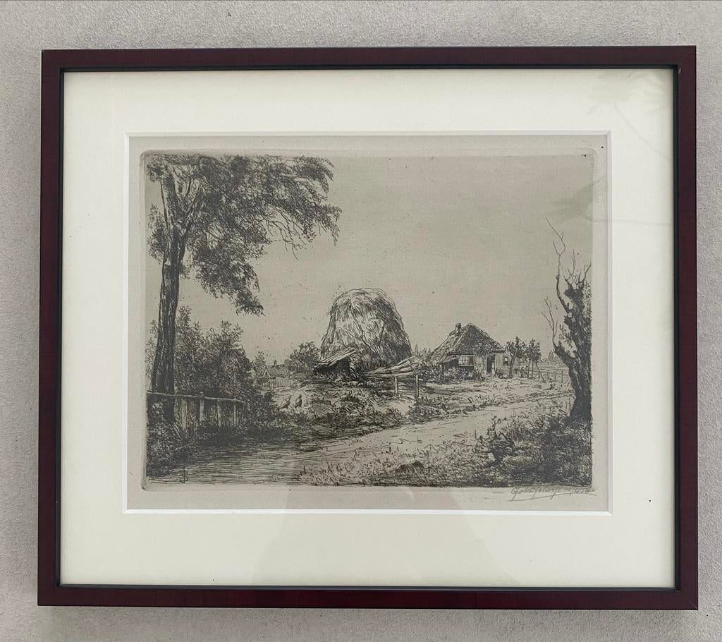 Ets van Johannes Daniel Scherft, Antiek en Kunst, Ophalen of Verzenden