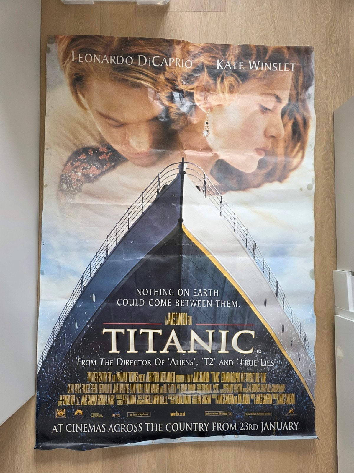 Grote originele Titanic filmposter - 150x100 cm, Verzamelen, Deurposter of groter, Ophalen of Verzenden, Canvas of Doek, Film en Tv