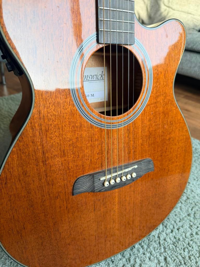 Brunswick semi akoestische gitaar, Ophalen, Zo goed als nieuw, Western- of Steelstringgitaar, Met (piezo-)element