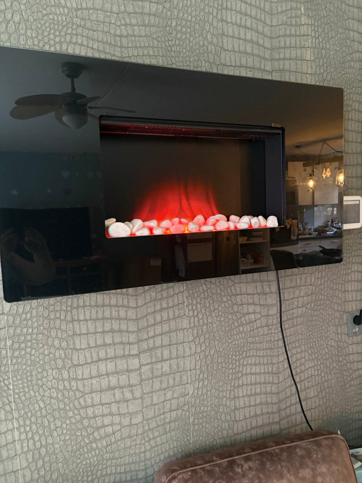 Elektrische sfeerhaard voor aan de muur met warmte, Ophalen, Gebruikt, Hangende haard, Elektrische haard