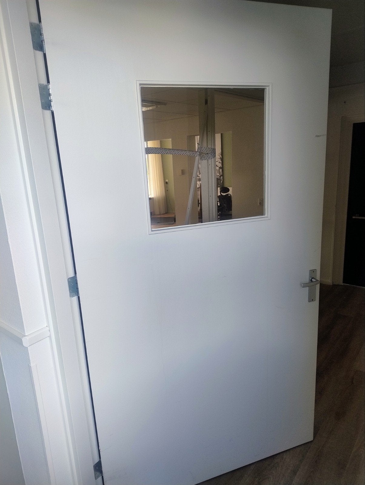 2 Stompe deuren met glas, incl. beslag en scharnieren, Ophalen, Binnendeur, Glas, 120 cm of meer