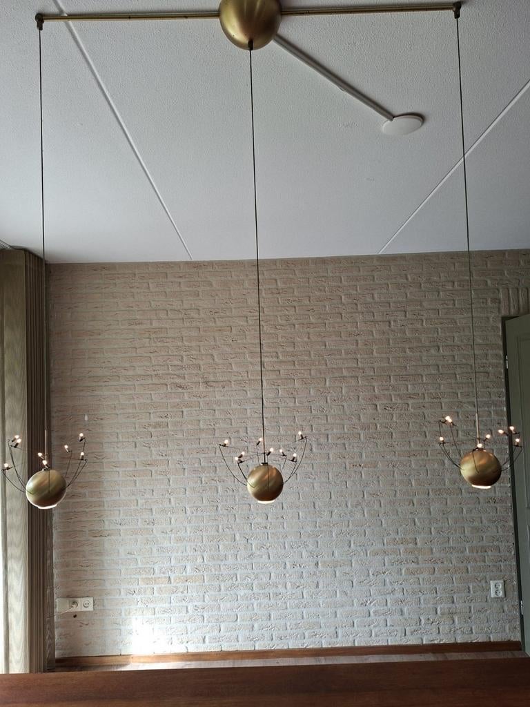 Quasar Orkje-3 hanglampen, bronskleurig, Huis en Inrichting, Lampen | Hanglampen, Ophalen of Verzenden
