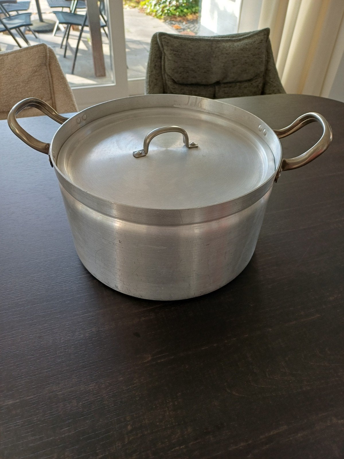 te koop grote 12 ltr aluminium pan incl deksel izgst, Huis en Inrichting, Ophalen of Verzenden, Rvs