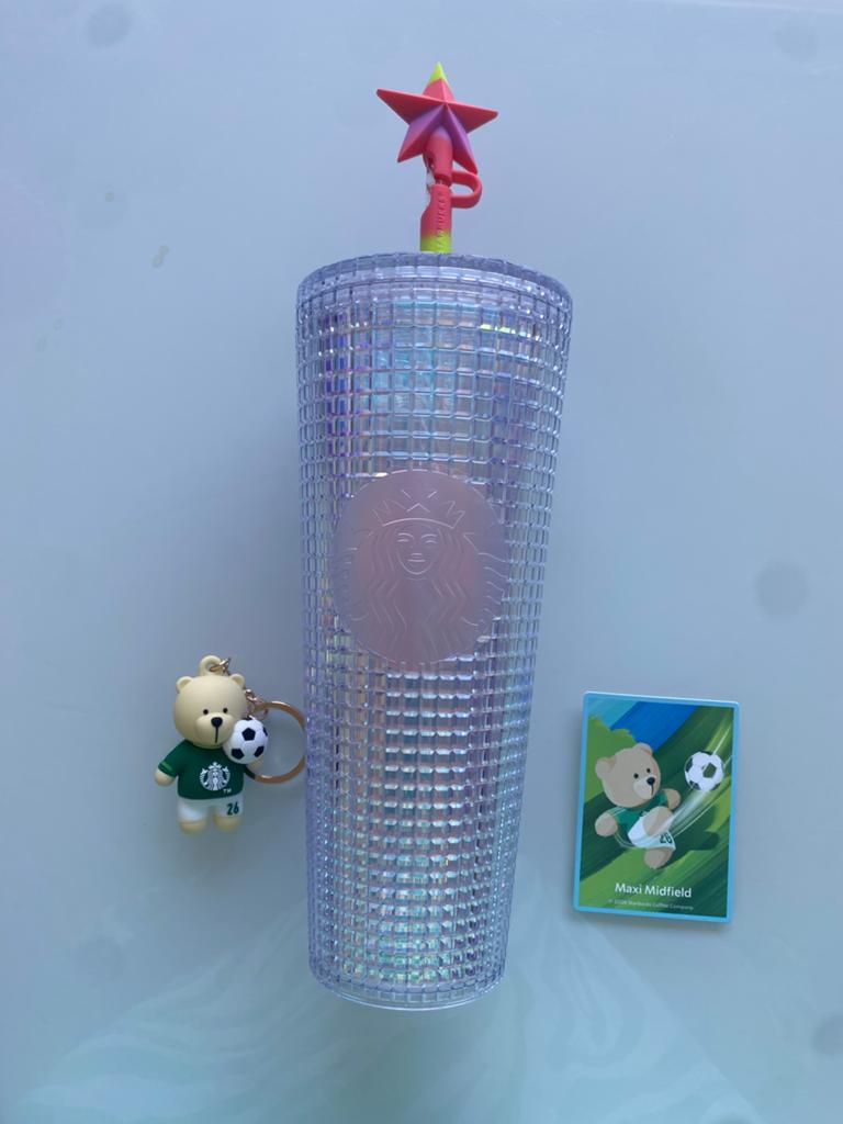 Starbucks Tumbler met Bearista sleutelhanger, Overige typen, Kunststof, Ophalen of Verzenden, Zo goed als nieuw