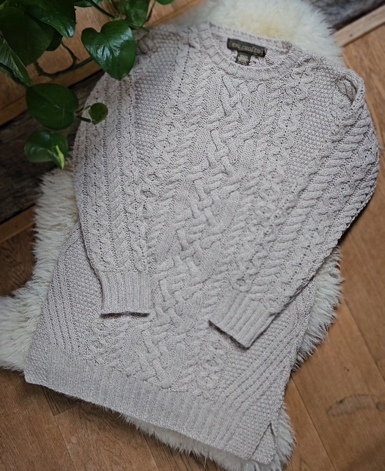 Vintage Aran merino wollen trui jurk, Ophalen of Verzenden, Zo goed als nieuw, Maat 38/40 (M)