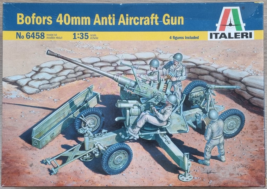 Italeri 1:35 #6458 WWII Bofors 40mm Anti Aircraft Gun, Hobby en Vrije tijd, Modelbouw | Auto's en Voertuigen, Italeri, 1:32 tot 1:50