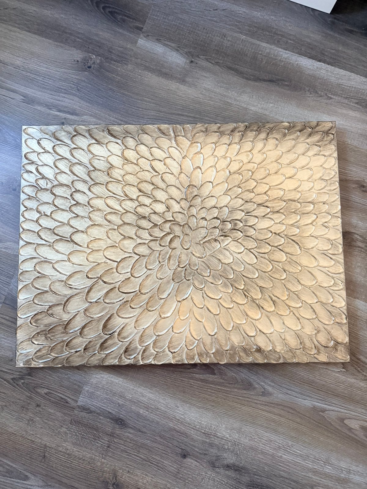 Handgemaakt canvas doek 80x60 cm Goud, Ophalen, Nieuw, Schilderij, 75 tot 100 cm