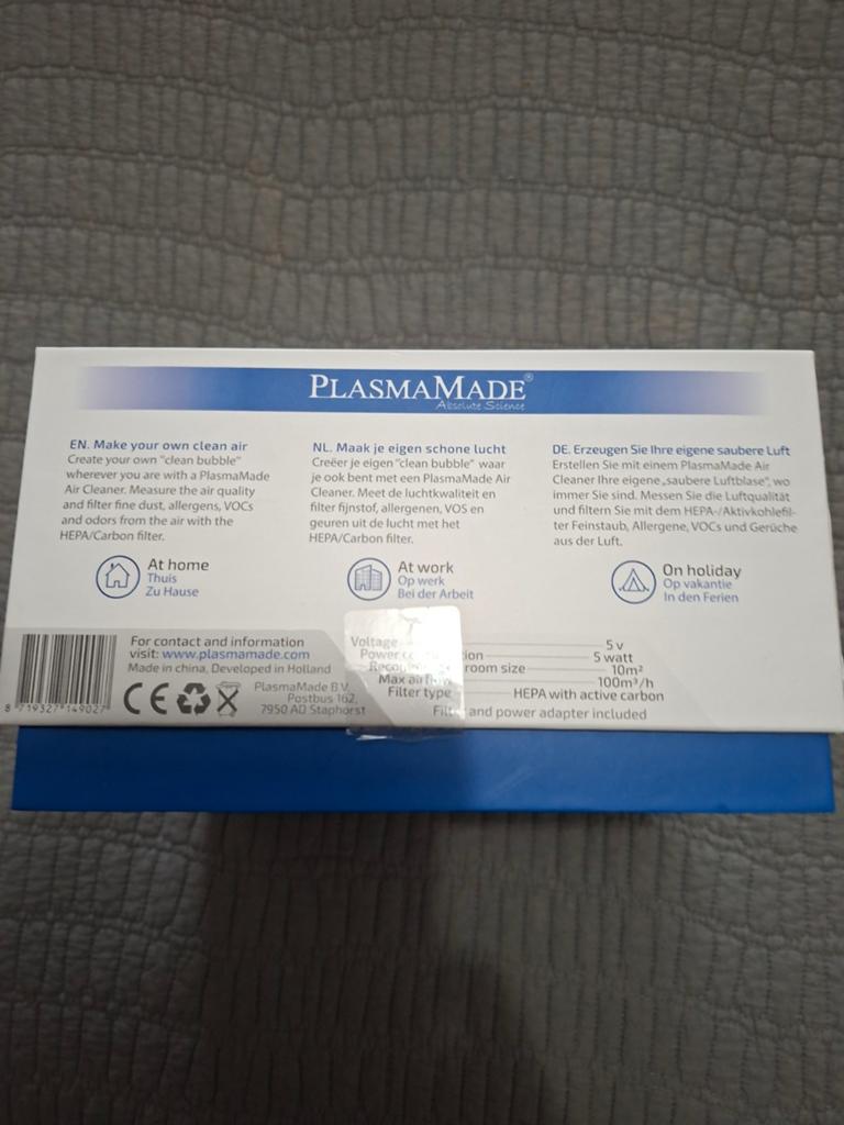 PlasmaMade Air Cleaner - Schone lucht overal, Ophalen of Verzenden, Nieuw, Luchtreiniger
