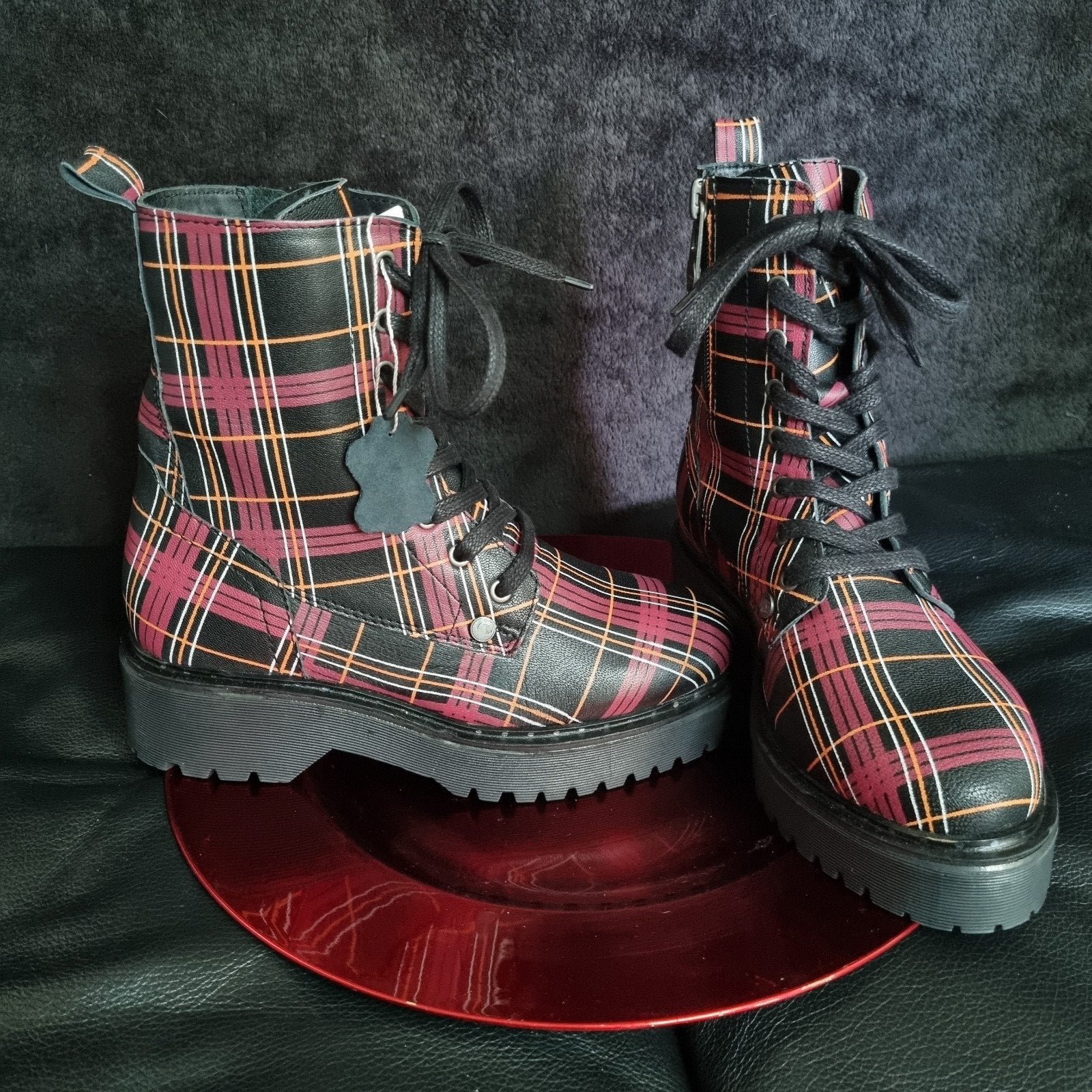 Black Premium by EMP tartan schotse ruit laarzen punk gothic, Black Premium by EMP, Ophalen of Verzenden, Nieuw