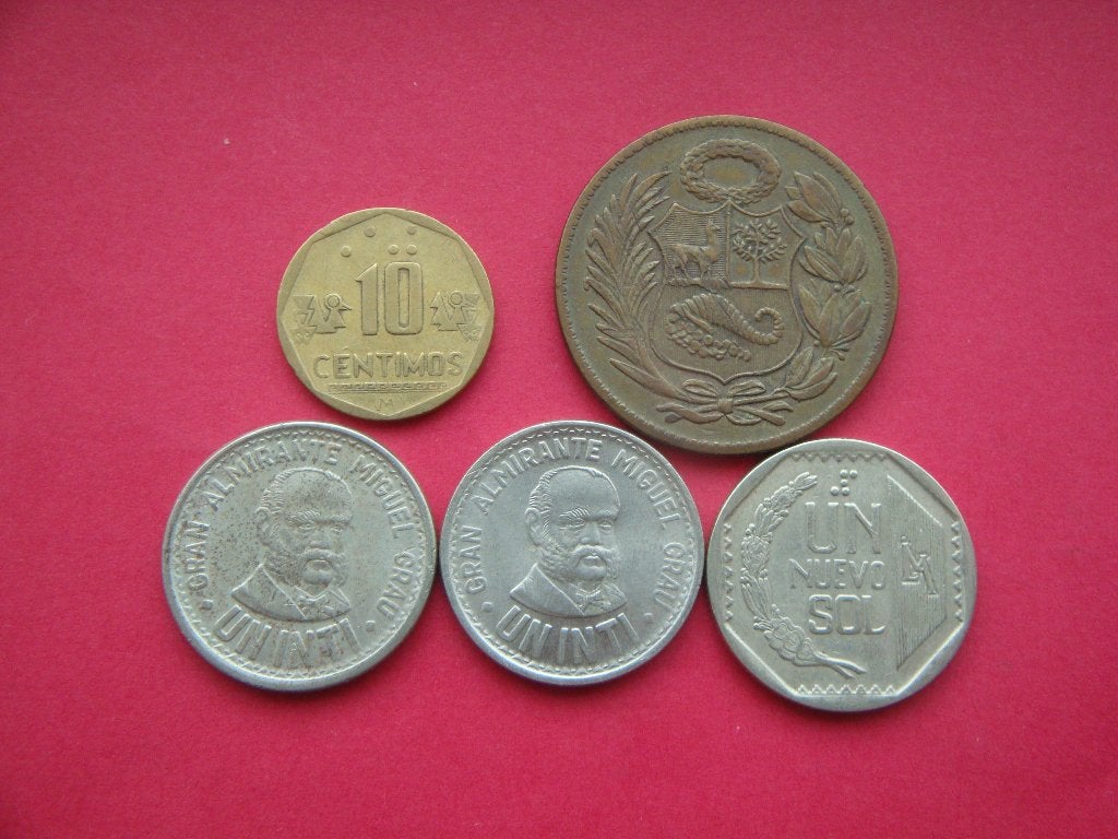 Peru setje munten 10 Centimo 1 Sol en 1 Inti 1961/1999., Verzenden, Zuid-Amerika, Setje