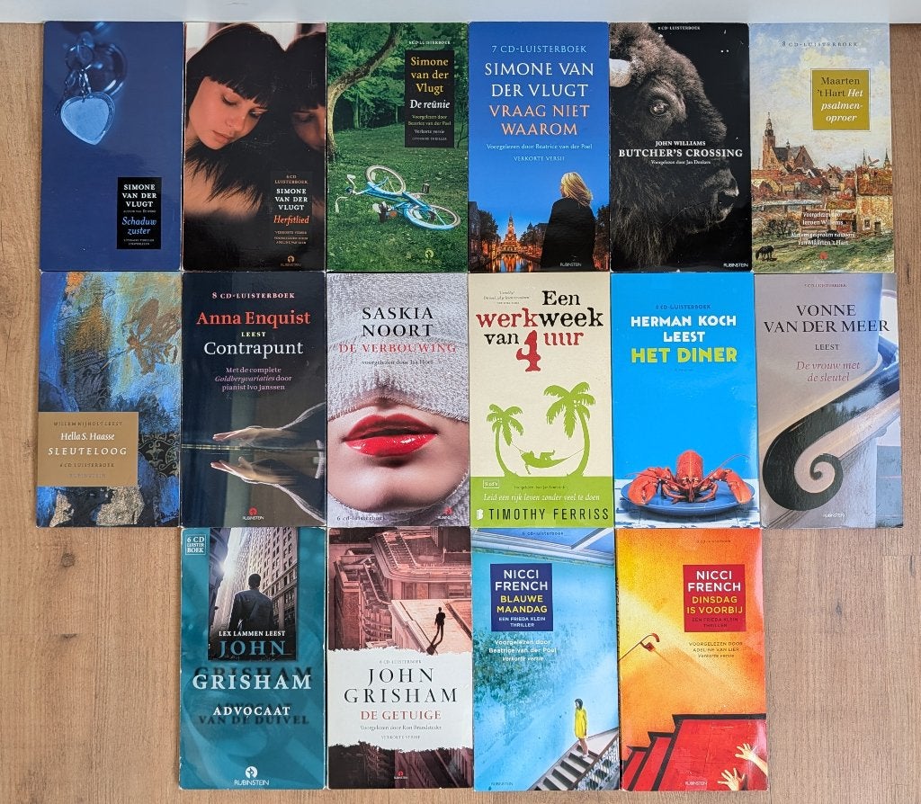 Luisterboeken voor Volwassenen (Rubinstein) - 15 stuks, Ophalen of Verzenden, Diverse auteurs, Cd, Volwassene