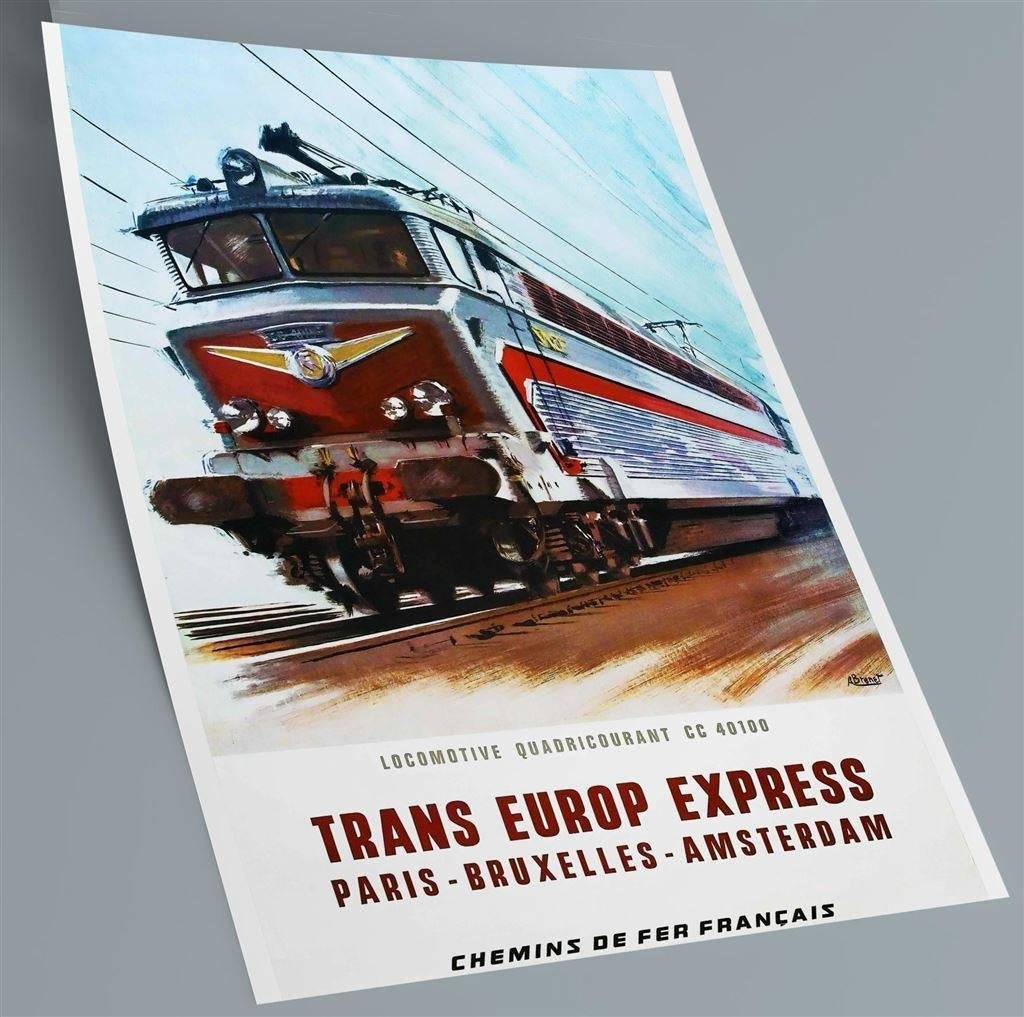 TRANS EUROP EXPRESS Trein Affiche Poster nieuw, Verzenden, Nieuw, Tram, Overige typen