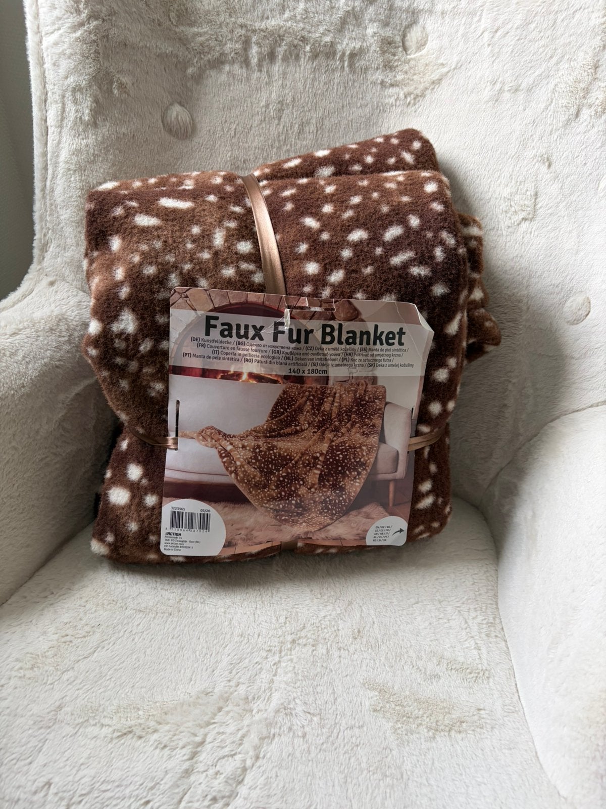 Viral faux fur blanket / bambi imitatiebont deken nieuw, Woondeken, Ophalen of Verzenden, Imitatiebont, Bruin