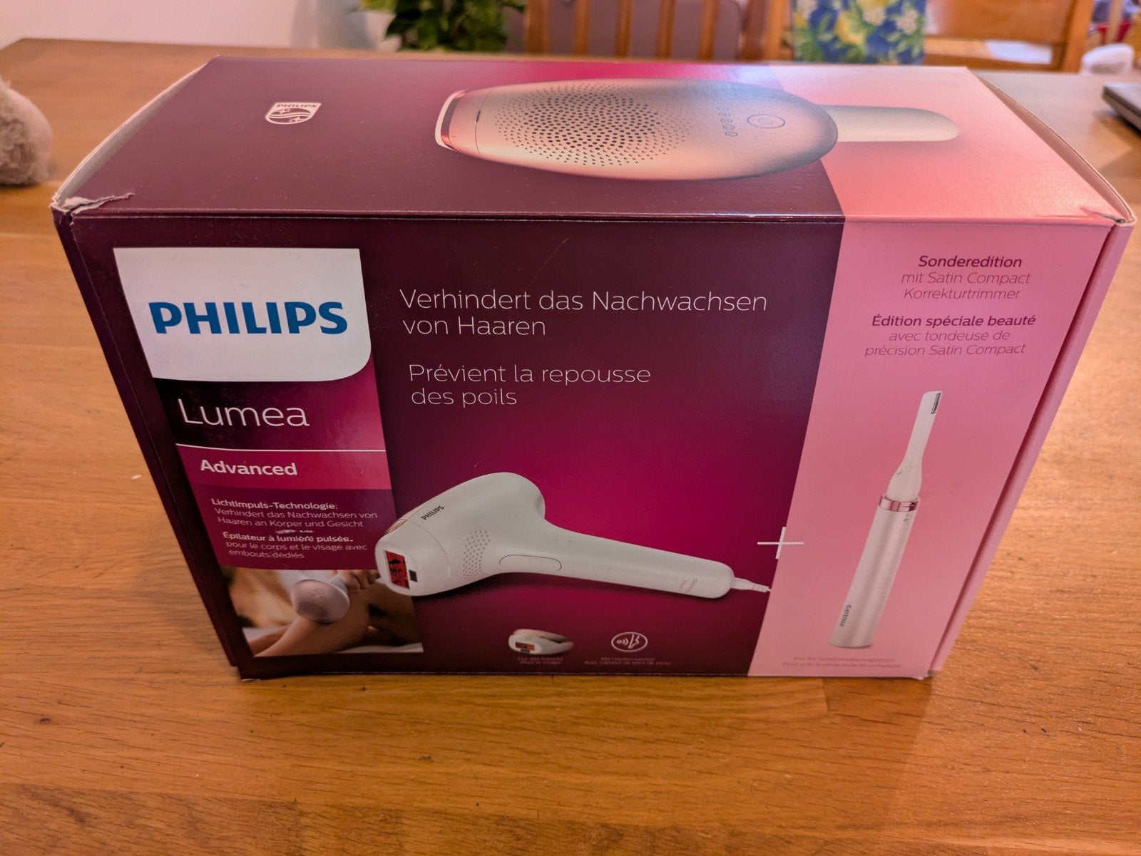 Philips Lumea Advanced IPL ontharing + Satin Compact trimmer, Ophalen, Nieuw, Scheren en Epileren