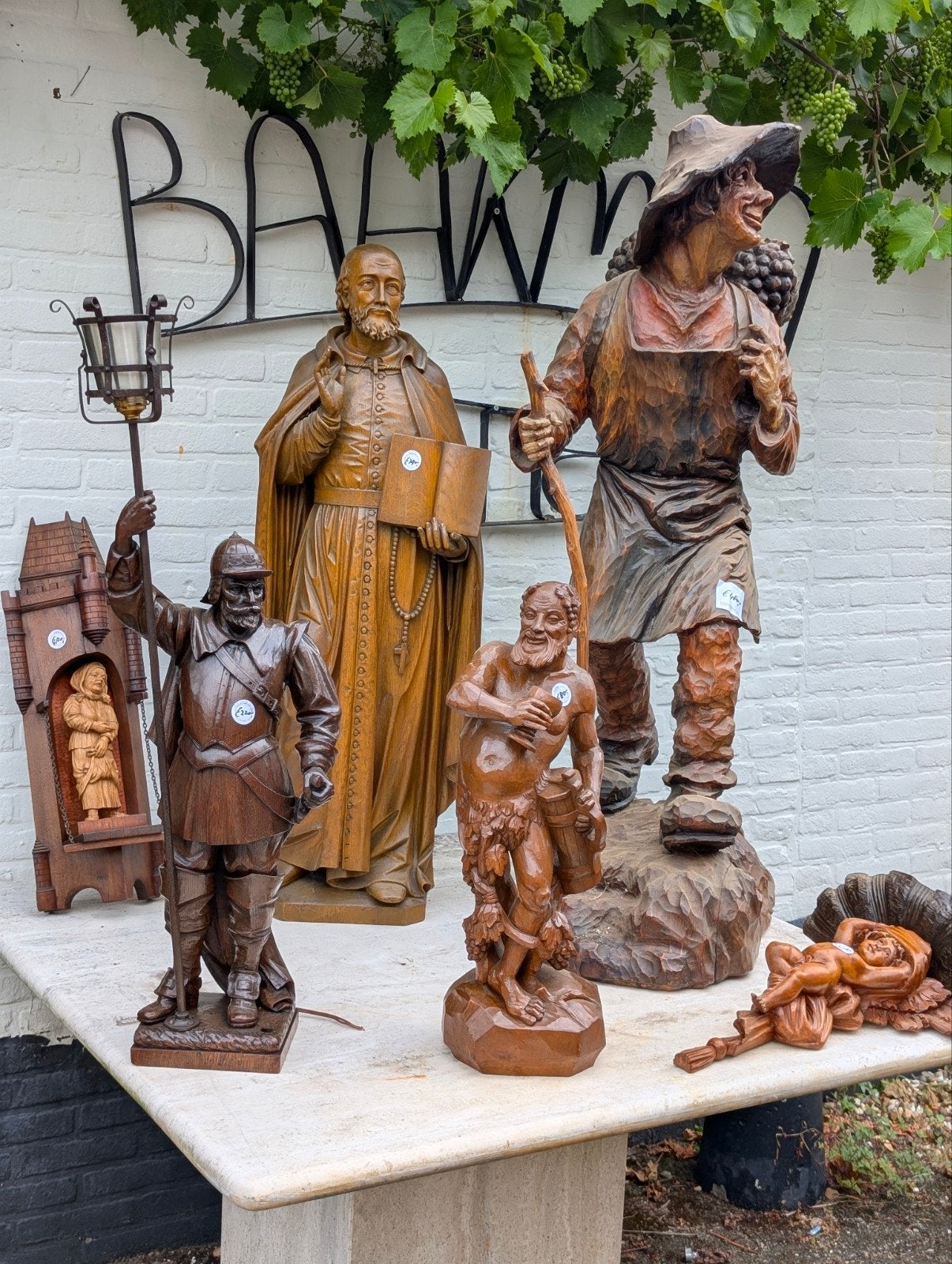 Houten beeld 62 cm hoog €80, Antiek en Kunst, Ophalen