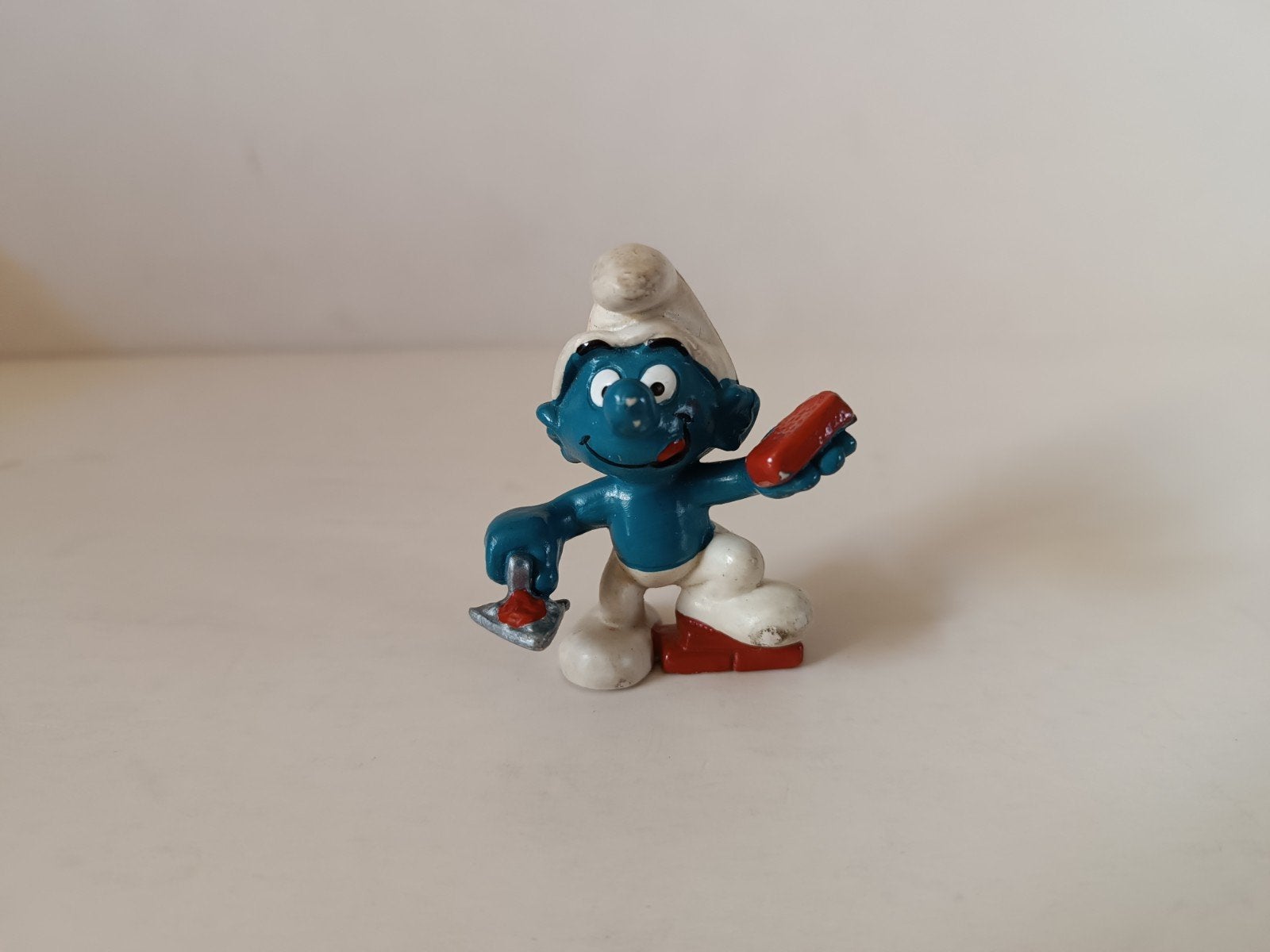 Schleich Smurf Collectie: Metselaar Smurf, Verzamelen, Smurfen, Ophalen of Verzenden, Gebruikt, Overige Smurfen, Poppetje, Figuurtje of Knuffel