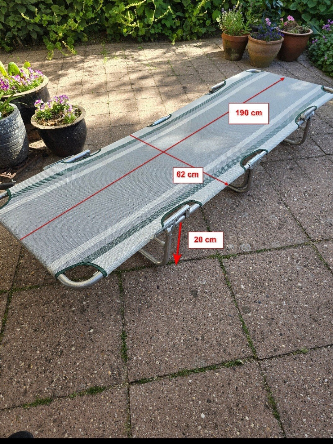 Verstelbaar en inklapbaar ligbed merk Dukdalf, Tuin en Terras, Tuinstoelen, Ophalen