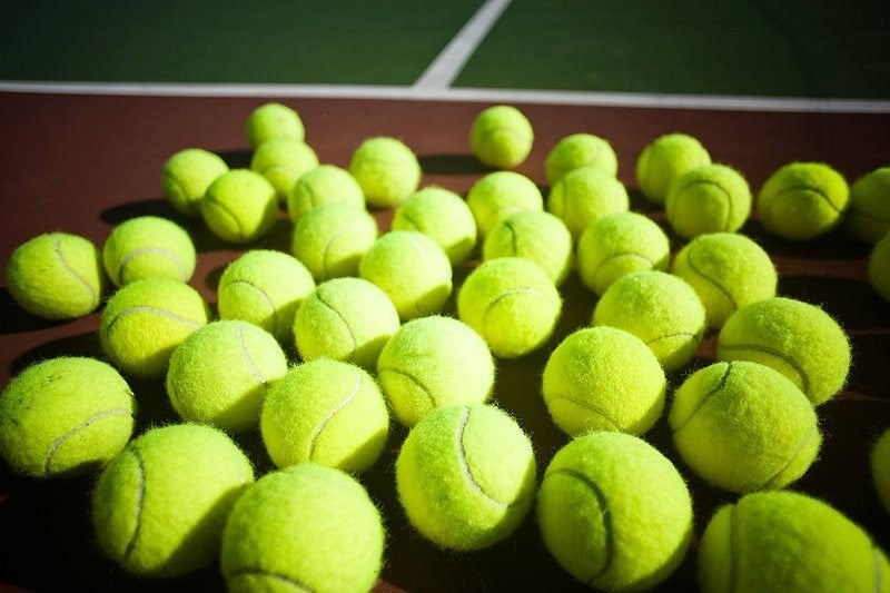 Gebruikte tennisballen (50 stuks), Dieren en Toebehoren, Hondenspeelgoed, Ophalen, Gebruikt