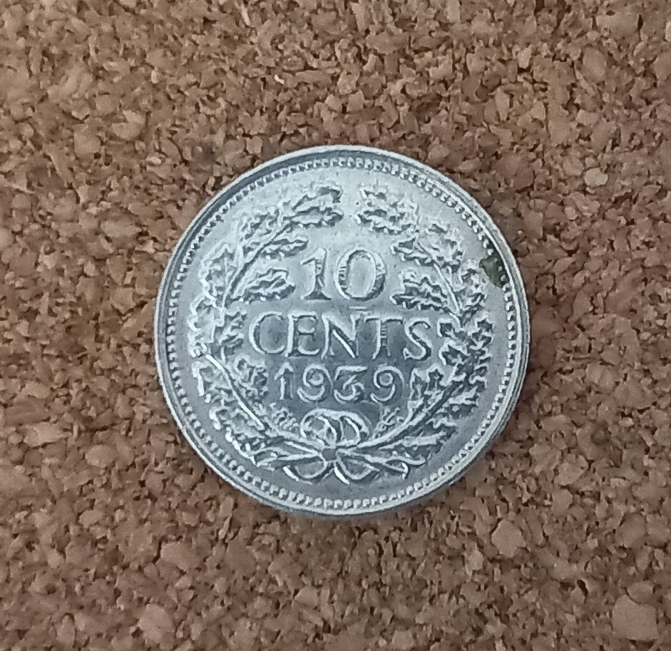 Zilveren Dubbeltje 1939 (3 stuks beschikbaar), Zilver, Ophalen of Verzenden, 10 cent, Koningin Wilhelmina