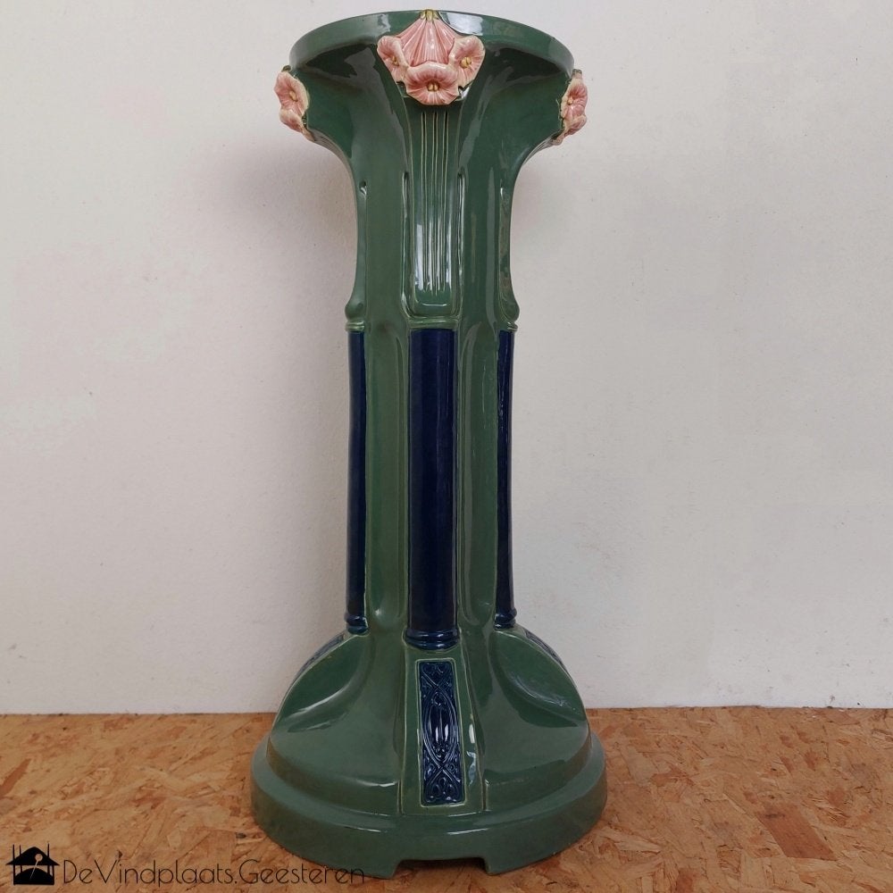 Antiekgroene Art Nouveau pedestal, Ophalen