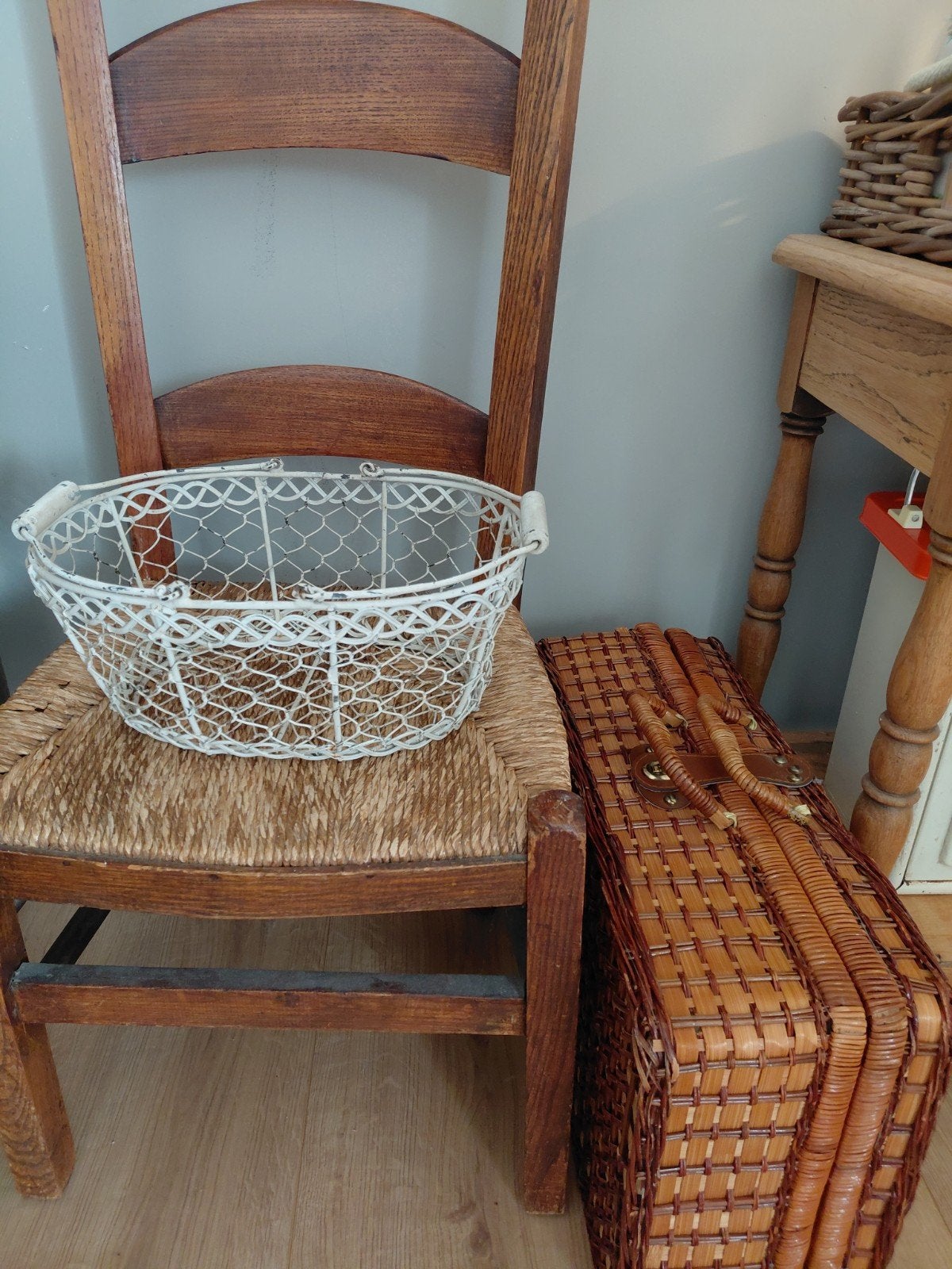 Eiermandje met houten handvatten, Ophalen of Verzenden
