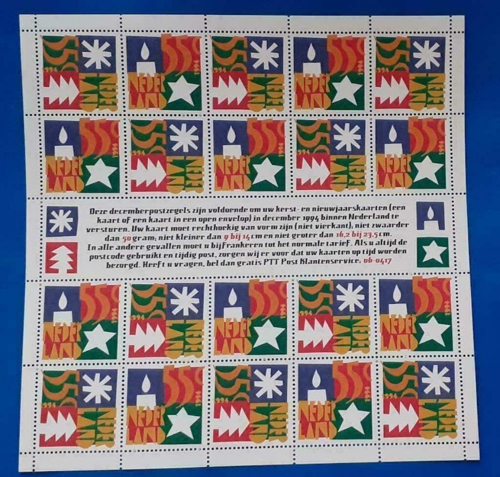 Decemberzegels 1994 - NVPH V1628-1629, Verzenden, Na 1940, Postfris