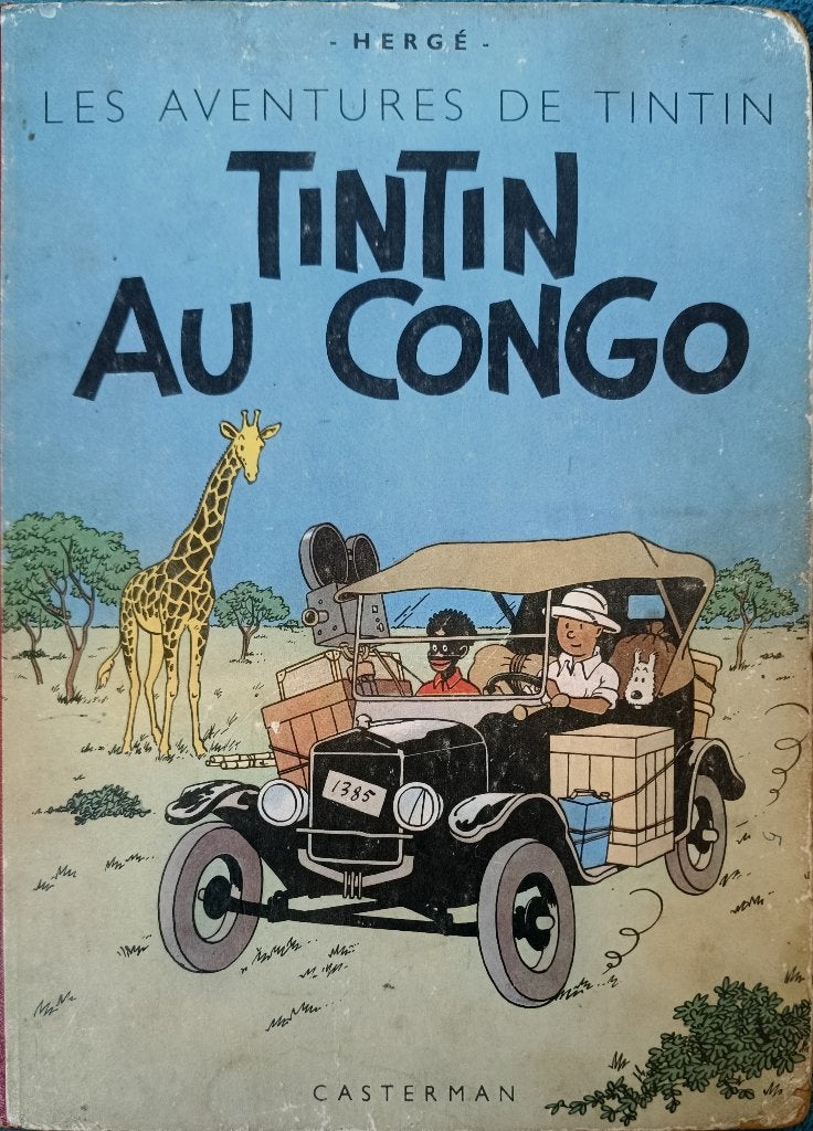 Herge - Tintin au Congo - B5 - Casterman - herdruk 1951, Gelezen, Eén stripboek, Ophalen of Verzenden, Hergé