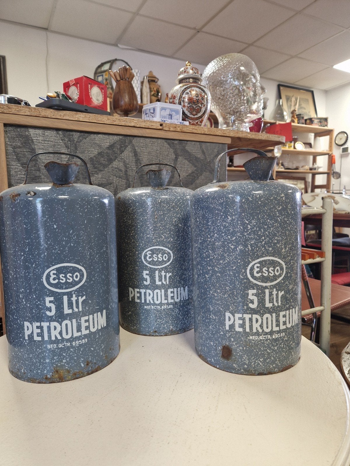 Vintage Esso 5 Liter Petroleum Kannetjes - Set van 3, Ophalen of Verzenden