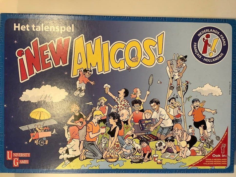 ¡New Amigos! Het talenspel - Nederlands-Frans, Hobby en Vrije tijd, Gezelschapsspellen | Bordspellen, Drie of vier spelers, Ophalen of Verzenden