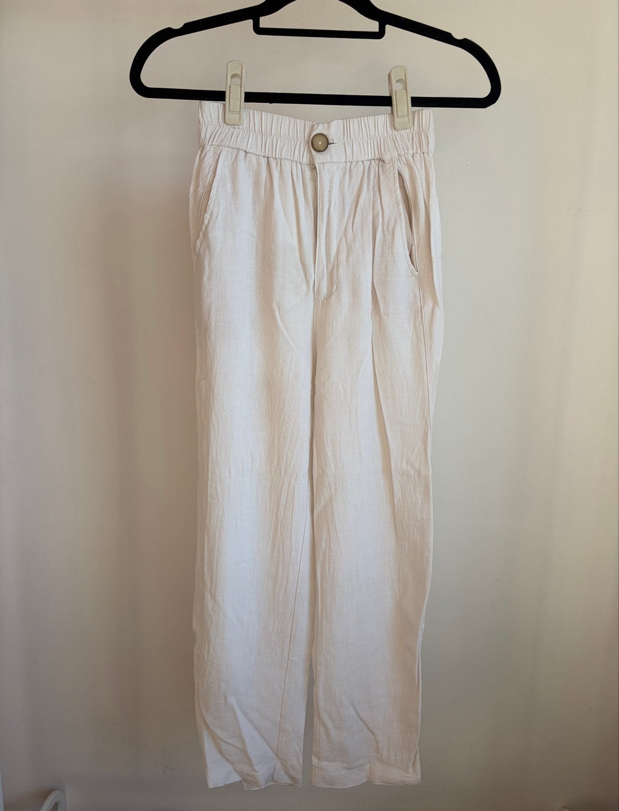Stradivarius Witte/Crèmekleurige Zomerbroek XS, Wit, Ophalen of Verzenden, Zo goed als nieuw, Maat 34 (XS) of kleiner