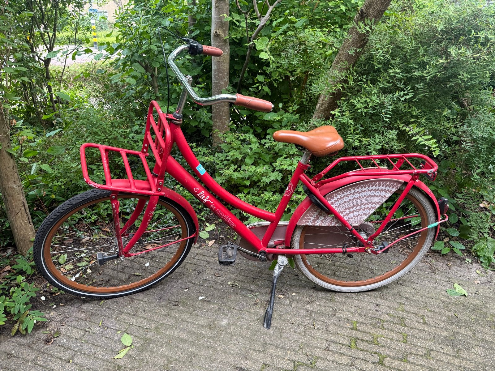 transportfiets lief Cortina met voordrager en achterdrager, Terugtraprem, Gebruikt, Versnellingen, 50 tot 53 cm