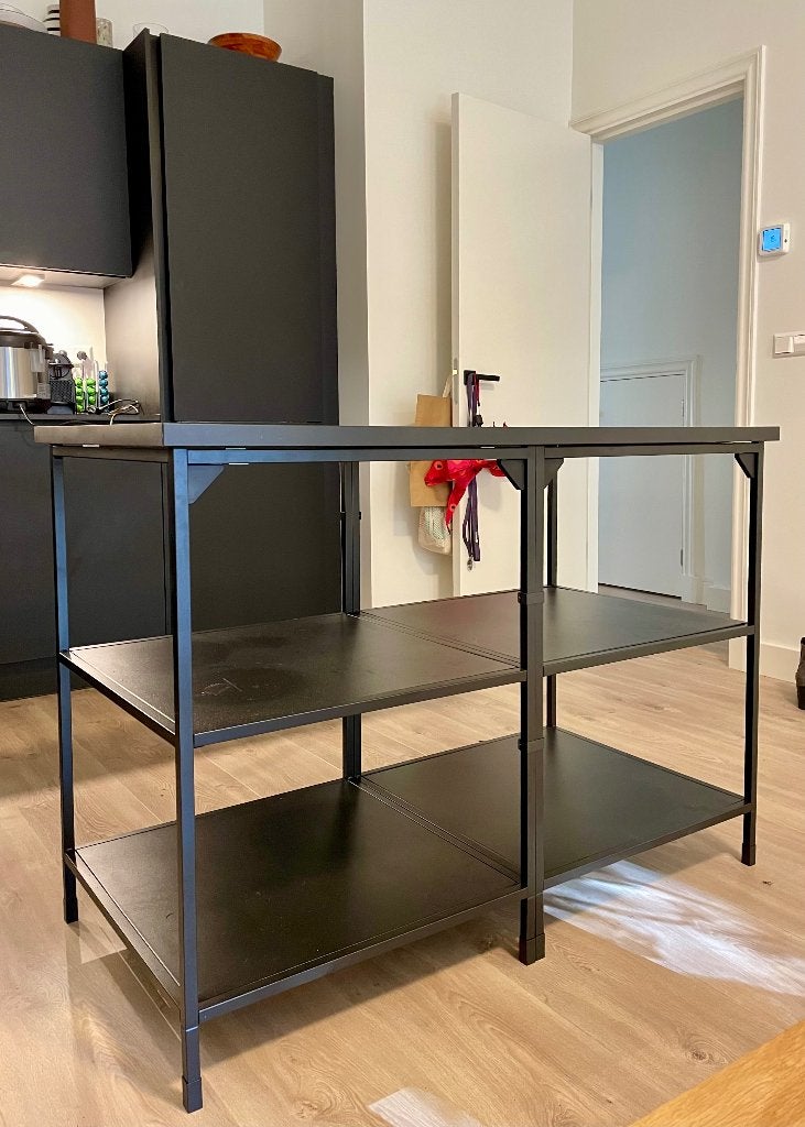 IKEA ENHET kookeiland antraciet 123x63,5x91 cm, Ophalen, Gebruikt, 100 tot 150 cm, Zwart