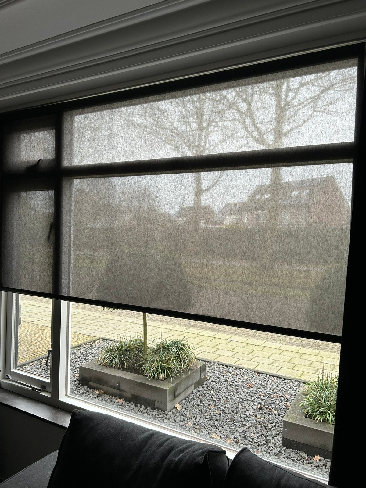 Zwarte rolgordijnen - 2 stuks, Ophalen, Gebruikt, 100 tot 150 cm, Zwart