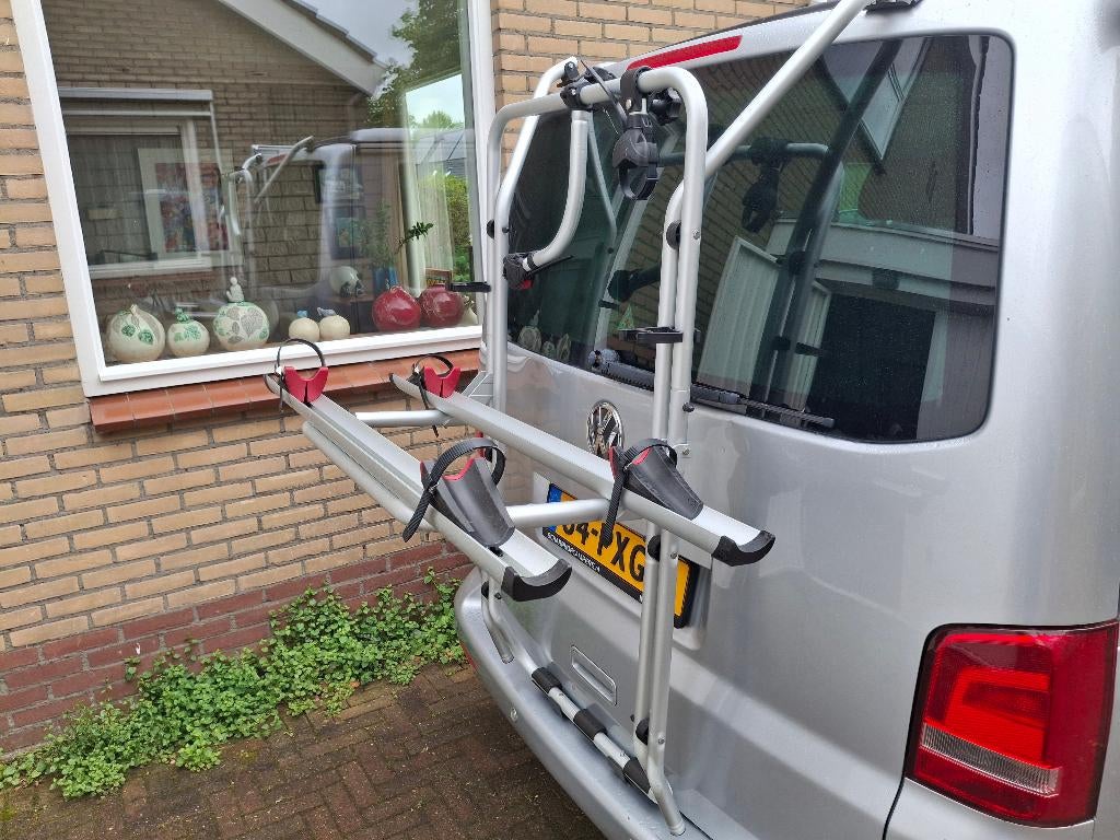 Fietsendrager voor T5, Gebruikt, Brede banden, 2 fietsen, Achterklepdrager
