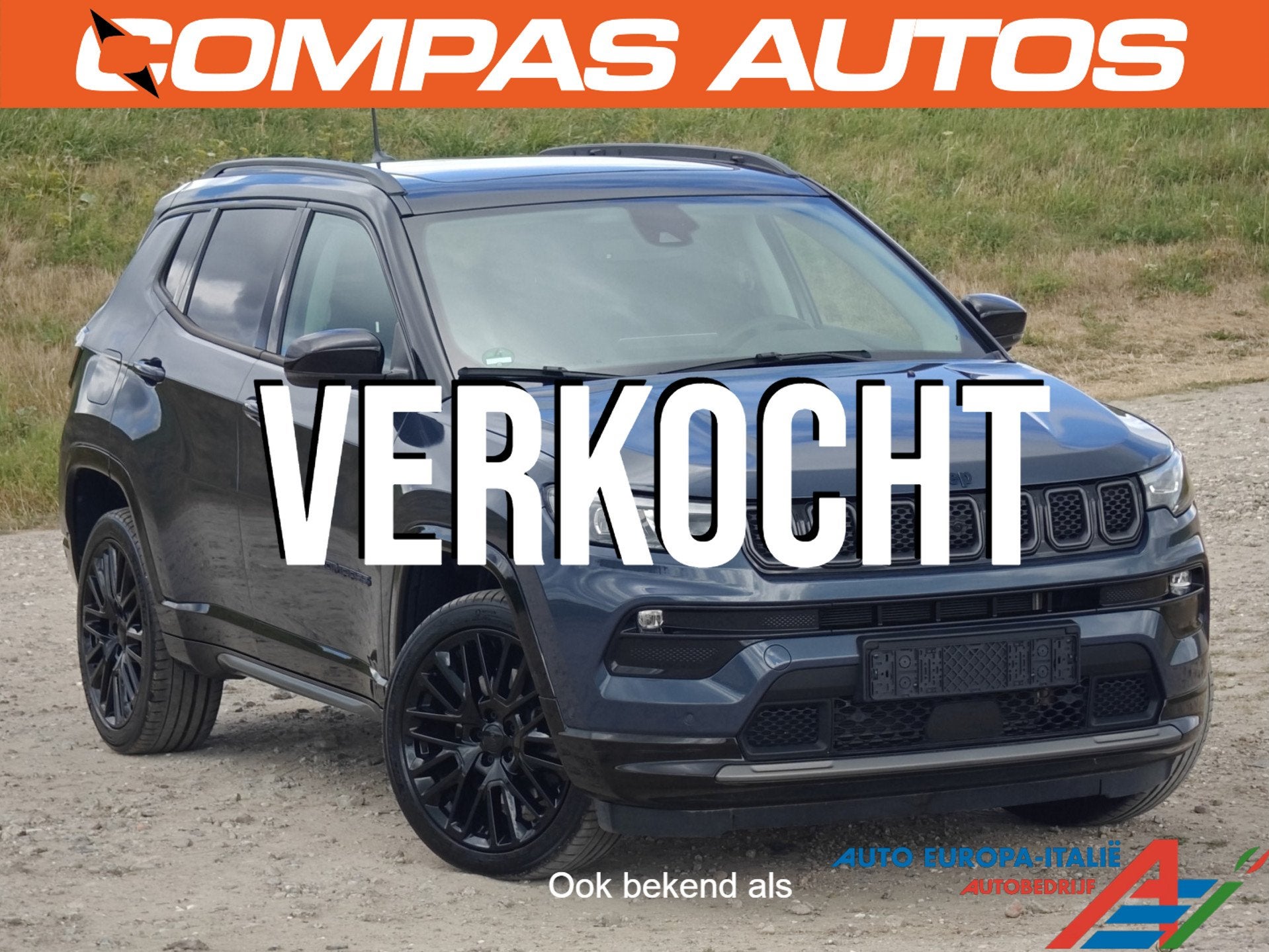 Jeep Compass 4xe 240PK S | Panoramadak | Bomvol opties | Gar, Automaat, Gebruikt, Zwart, 4 cilinders