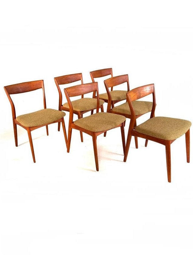 Set van 6 gerestaureerde stoelen, Viborg Stolefabrik ‘60