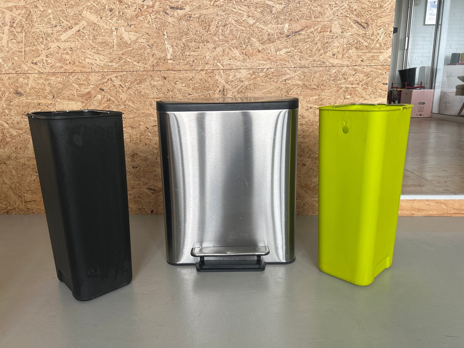 EKO Pedaalemmer E-Cube RVS 10+9L - Afvalscheiding, Ophalen, Gebruikt, Met deksel, Overige typen
