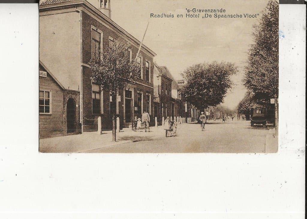 s Gravenzande Raadhuis en Hotel De Spaansche Vloot 17-3-1932, Ophalen of Verzenden, 1920 tot 1940, Gelopen, Zuid-Holland