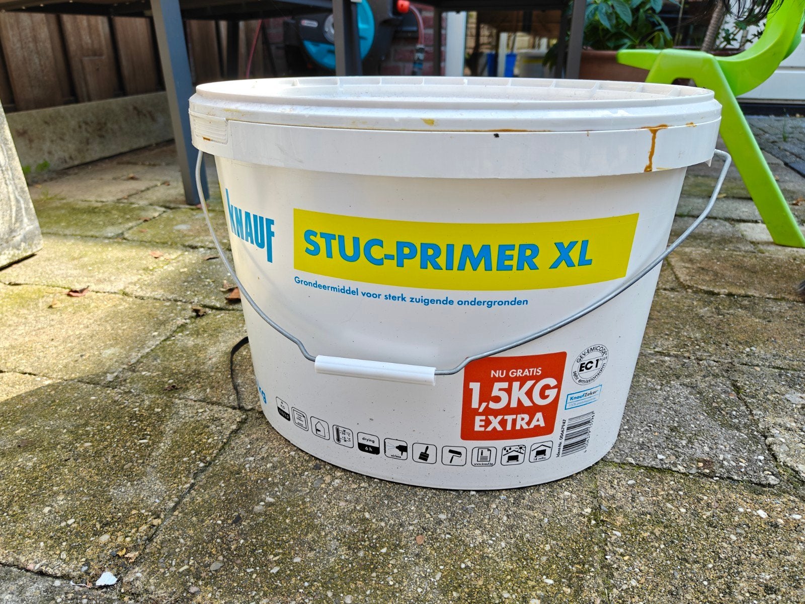 Knauf Stuc-Primer XL - Grondverf voor zuigende ondergronden, Ophalen, 5 tot 10 liter, Wit, Verf