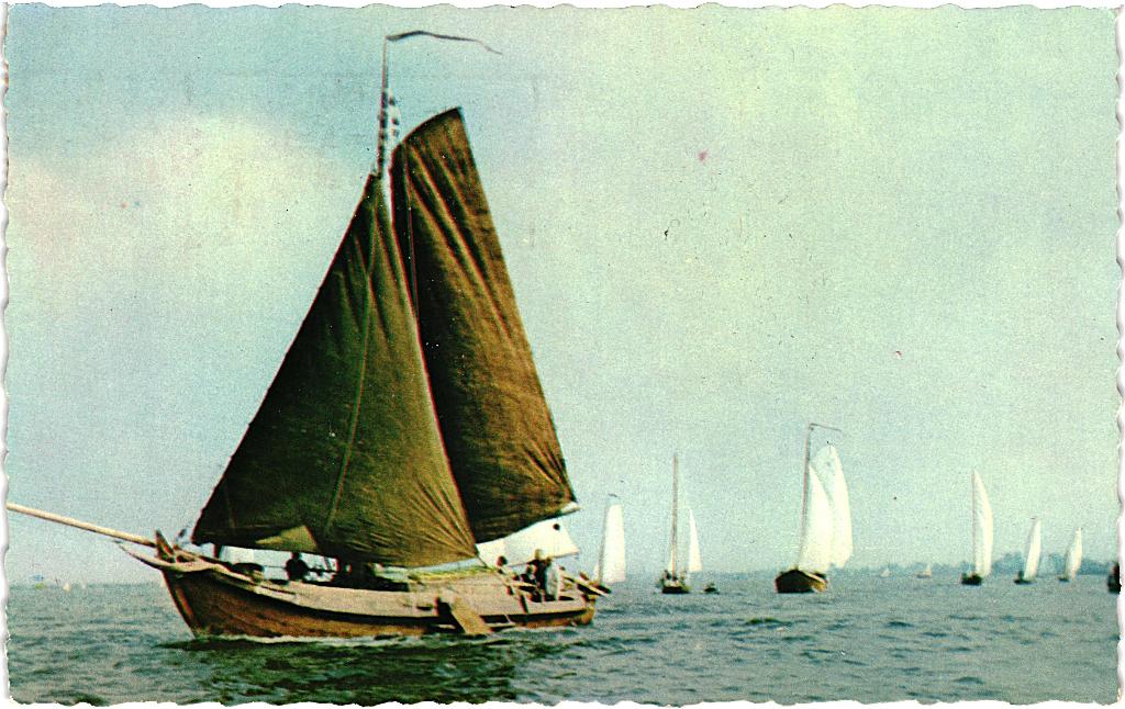 700804 Loosdrecht NH 1963 zeilboot Gelopen met postzegel, Ophalen of Verzenden, 1960 tot 1980, Gelopen, Noord-Holland