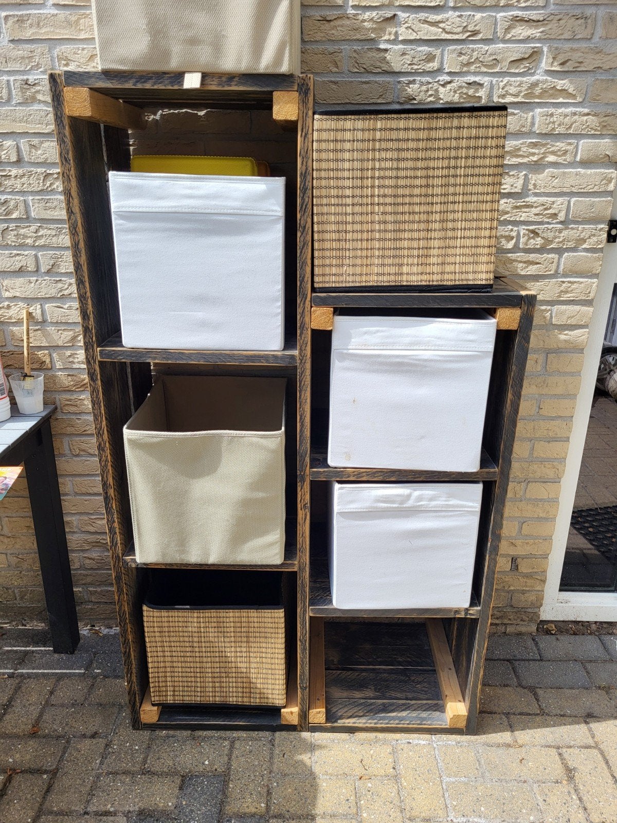 Boekenkast van geschuurd steigerhout., Ophalen, Met plank(en), Gebruikt, Geschuurd steigerhout
