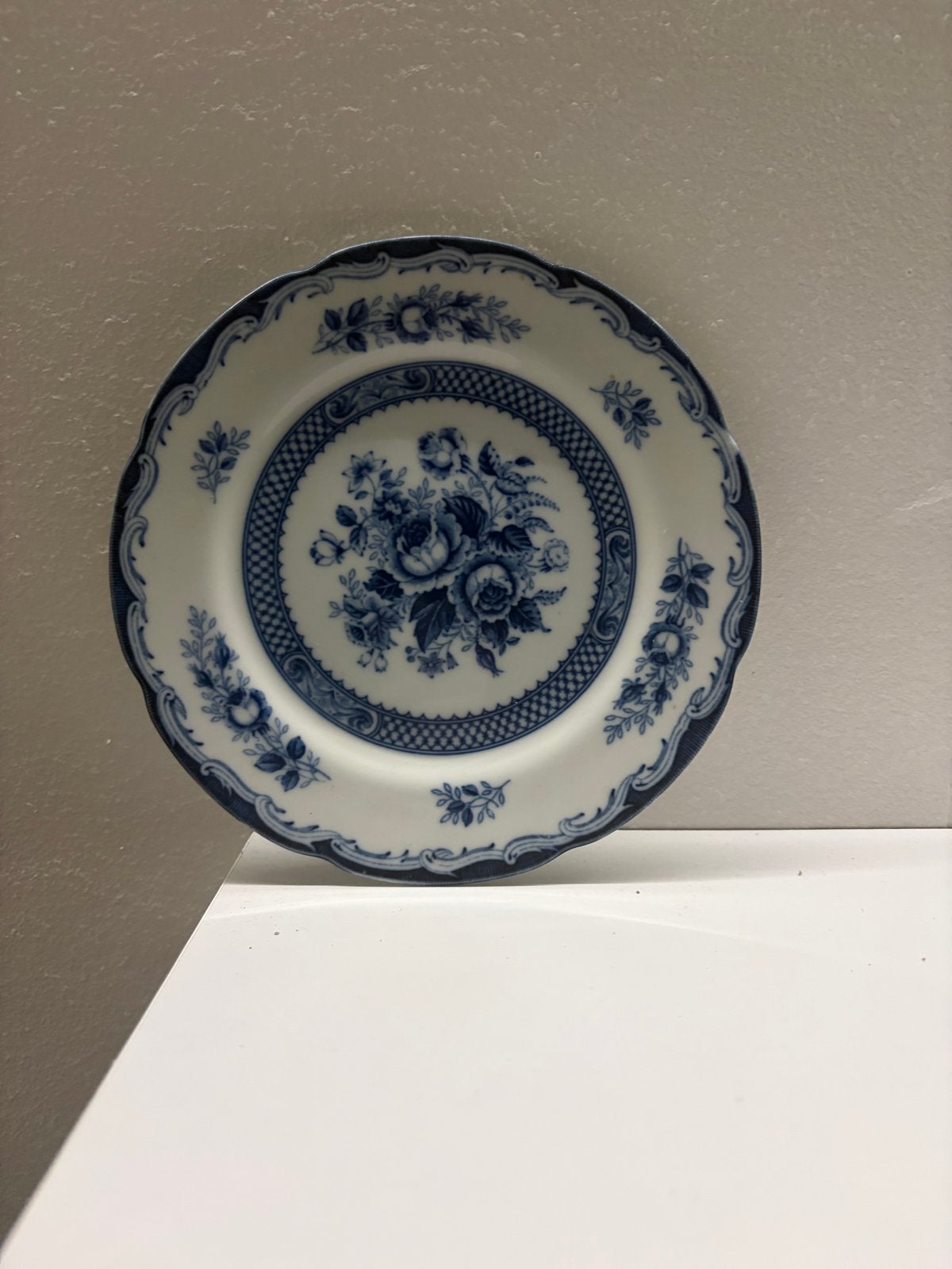Vintage Blue Rose Fine China Japan bord, Ophalen