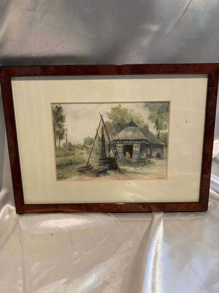 Giclee druk A. Doedijns, rokerij Enkhuizen in lijst, Ophalen of Verzenden