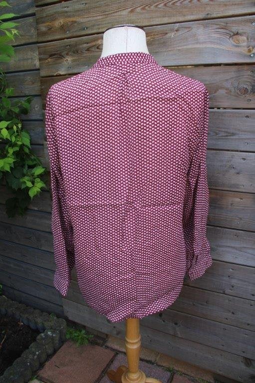 Blouse wijnrood/ wit Massimo Dutti mt 42 transp. Vaste prijs, Kleding | Dames, Massimo Dutti, Maat 42/44 (L), Ophalen of Verzenden